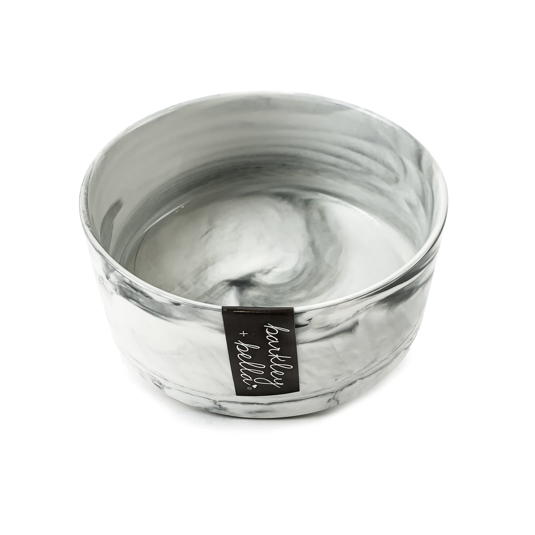 Zen Ceramic Single Stand & Bowl 850ml White Marble