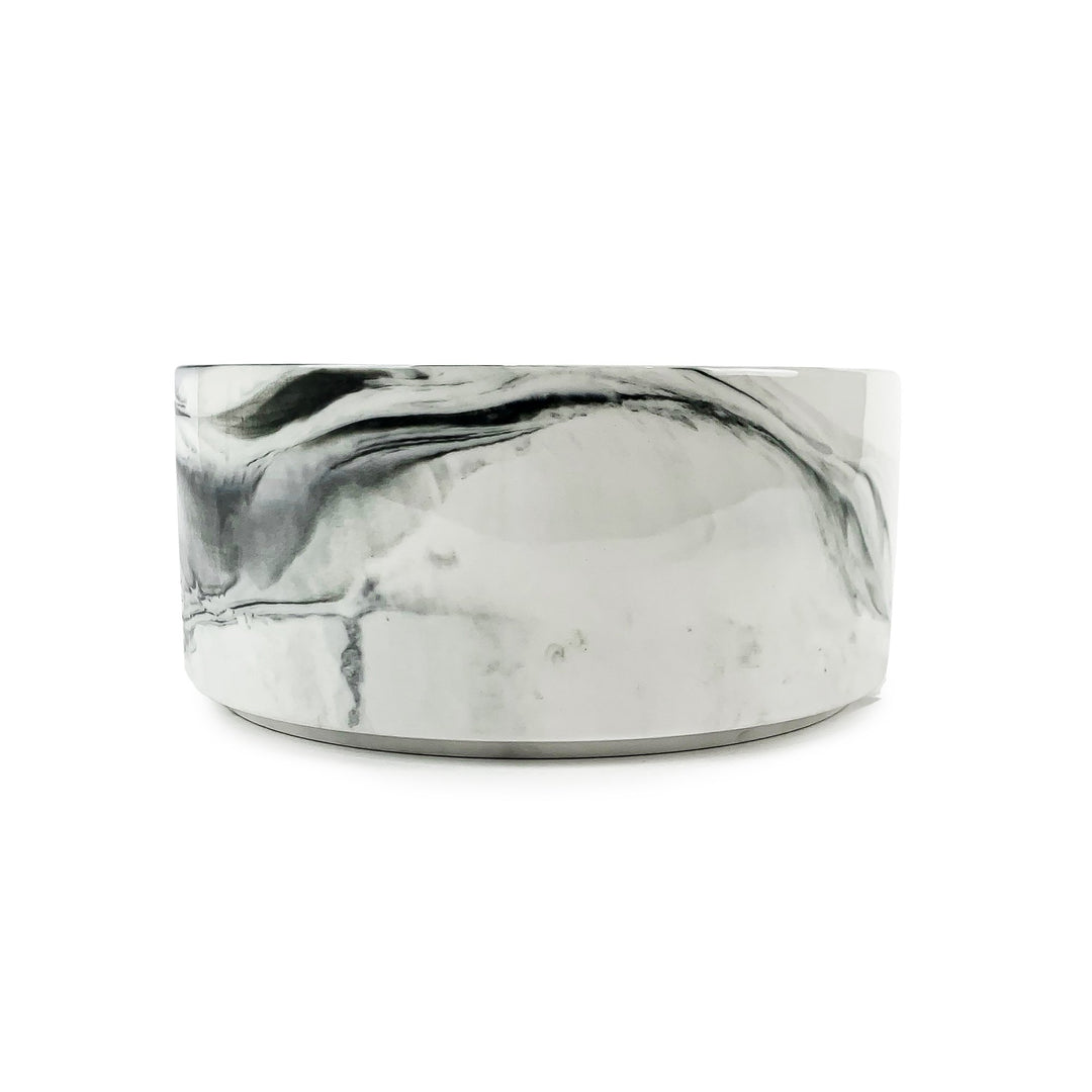 Zen Ceramic Single Stand & Bowl 850ml White Marble