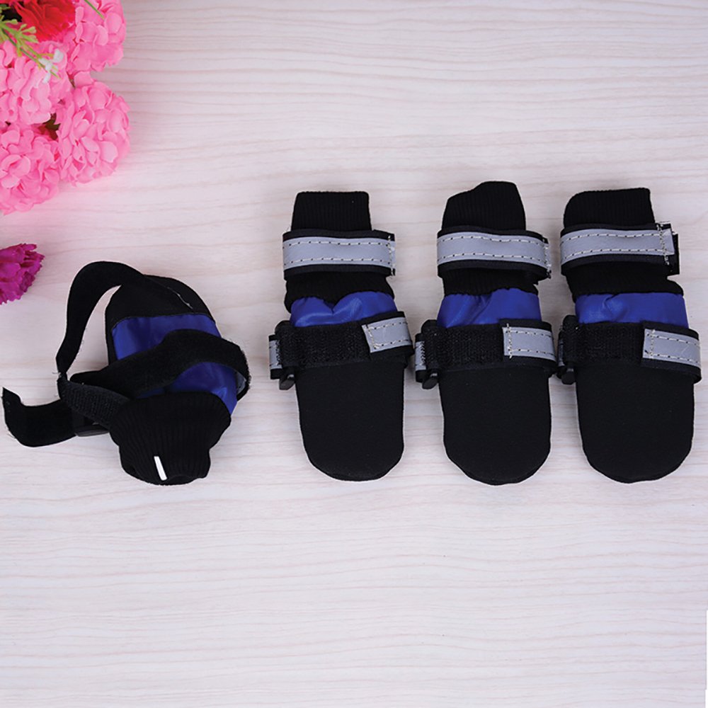 Zeez Blue Waterproof Non-Slip Pet Boots 4pk*