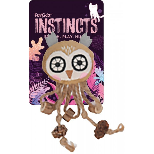 Burlap Owl Cat Toy