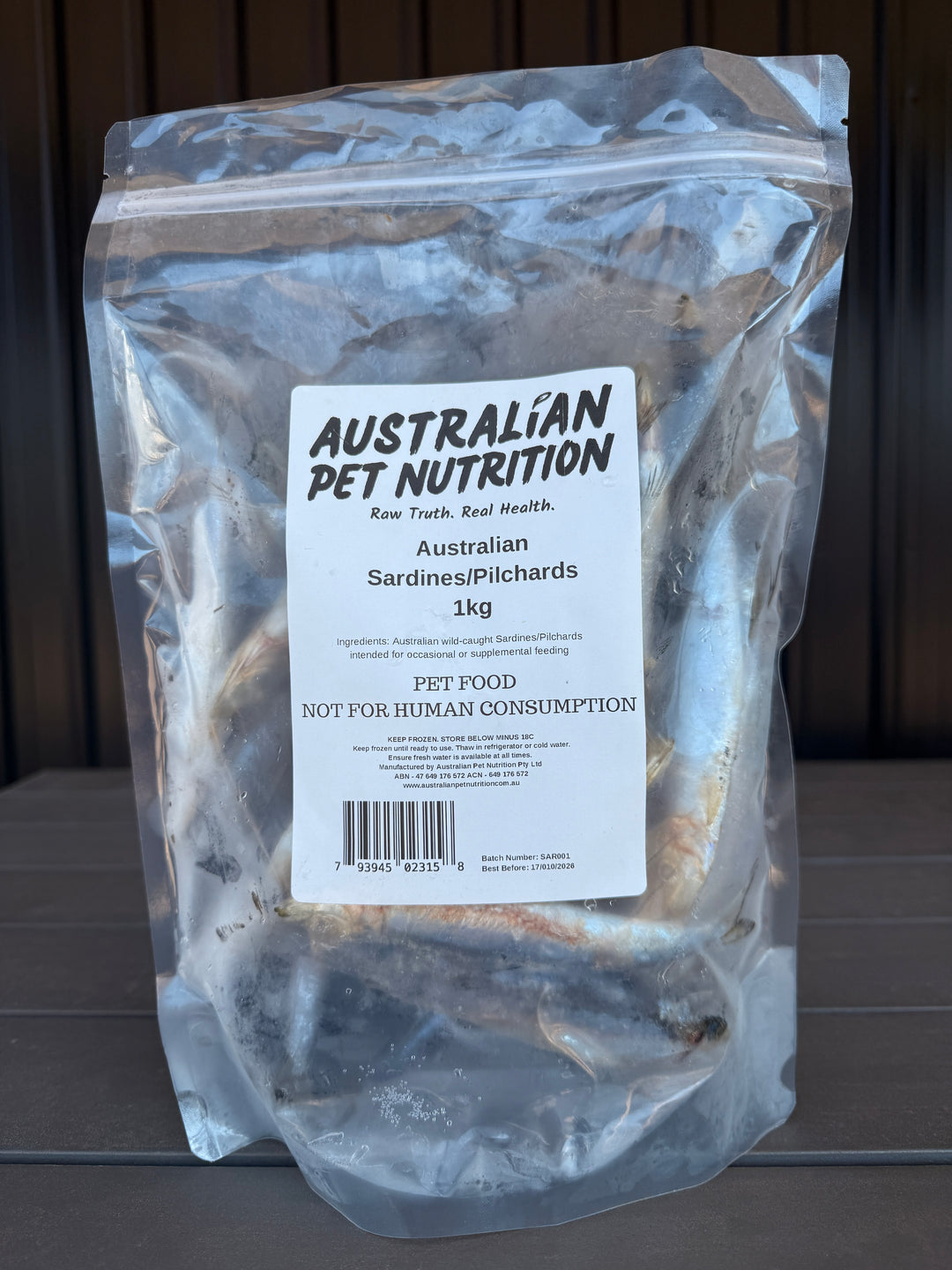 Whole Australian Wild-Caught Sardines/Pilchards Human-Grade Frozen