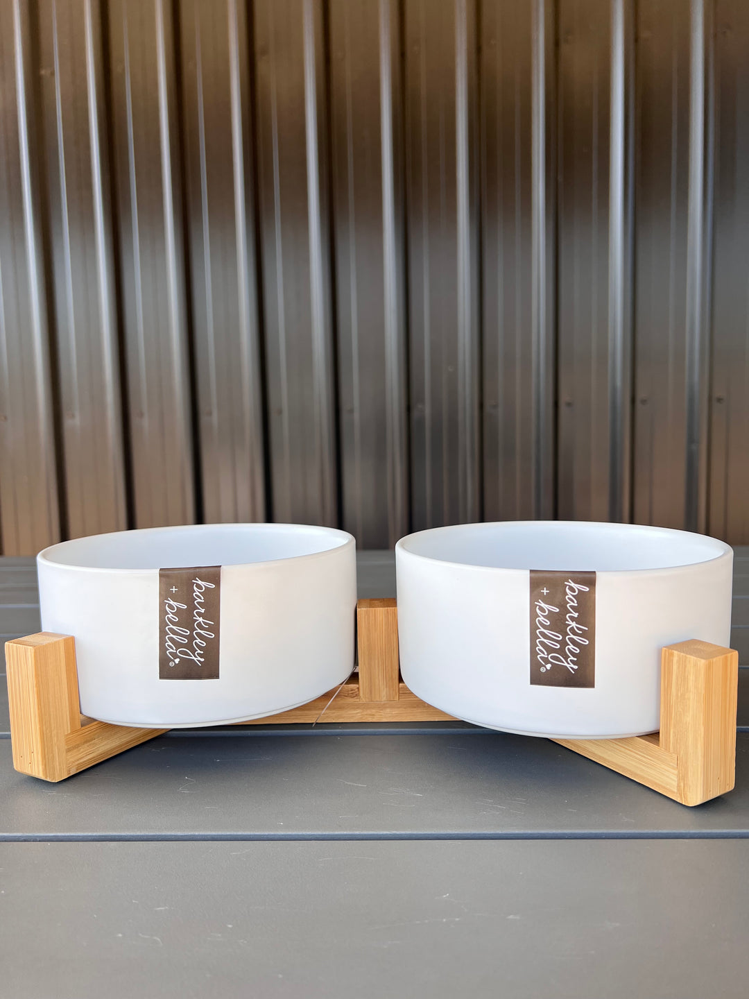 Zen Ceramic Double Stand & Bowls 850ml White