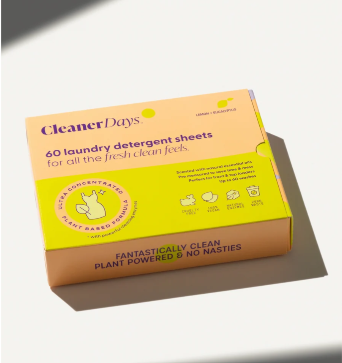 Cleaner Days Laundry Detergent Sheets Lemon & Eucalyptus 60pk