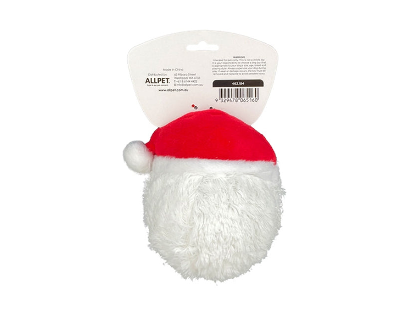 Snuggle Friends Dog Toy Xmas Santa Ball