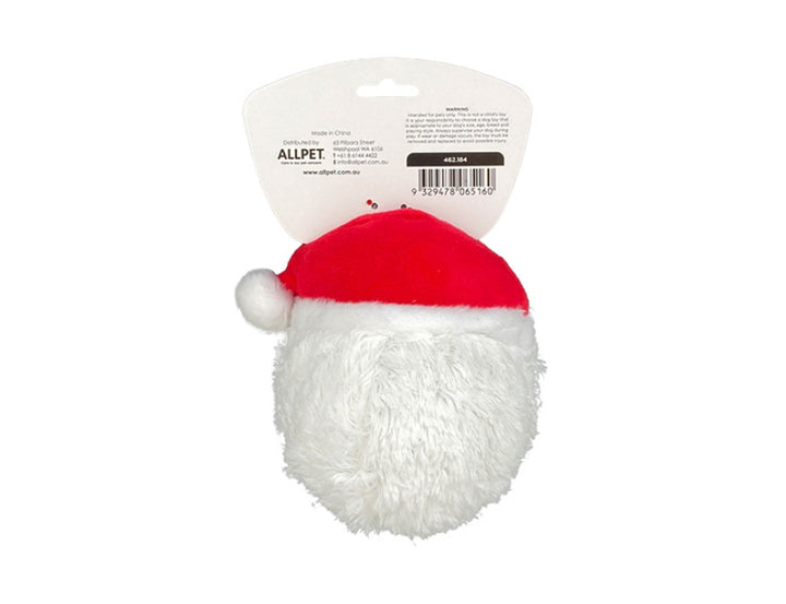 Snuggle Friends Dog Toy Xmas Santa Ball