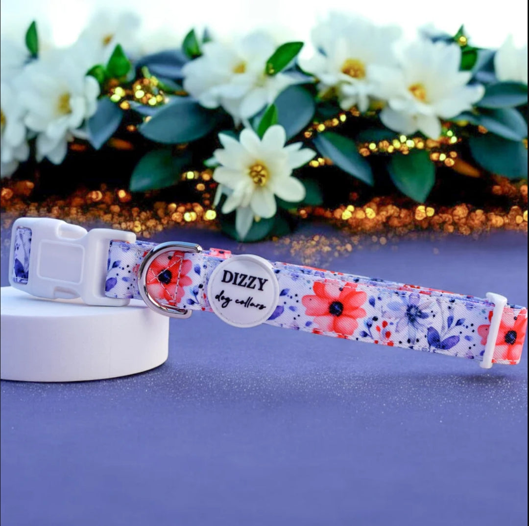 Royal Bouquet Canvas & Neoprene Dog Collar *