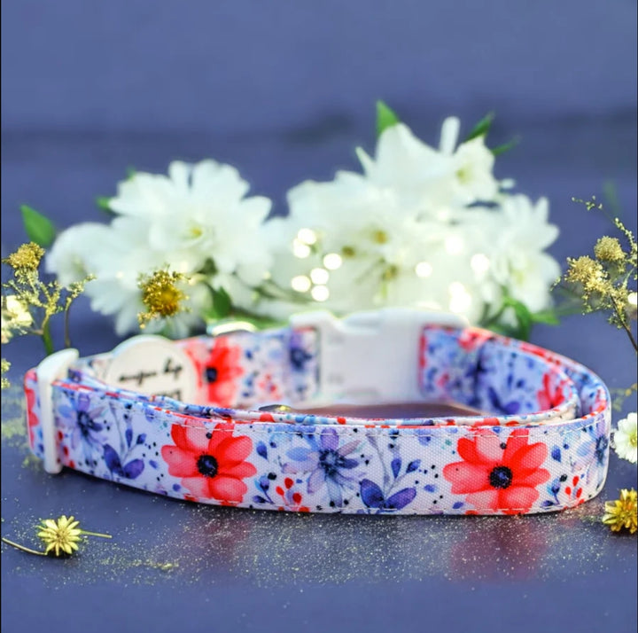 Royal Bouquet Canvas & Neoprene Dog Collar *