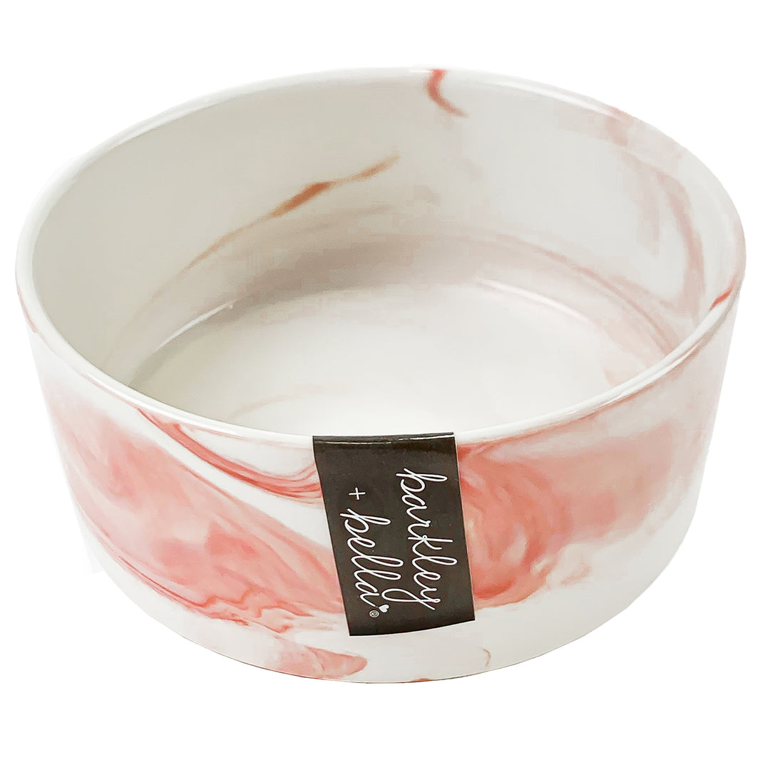 Zen Ceramic Single Stand & Bowl 850ml Pink Marble