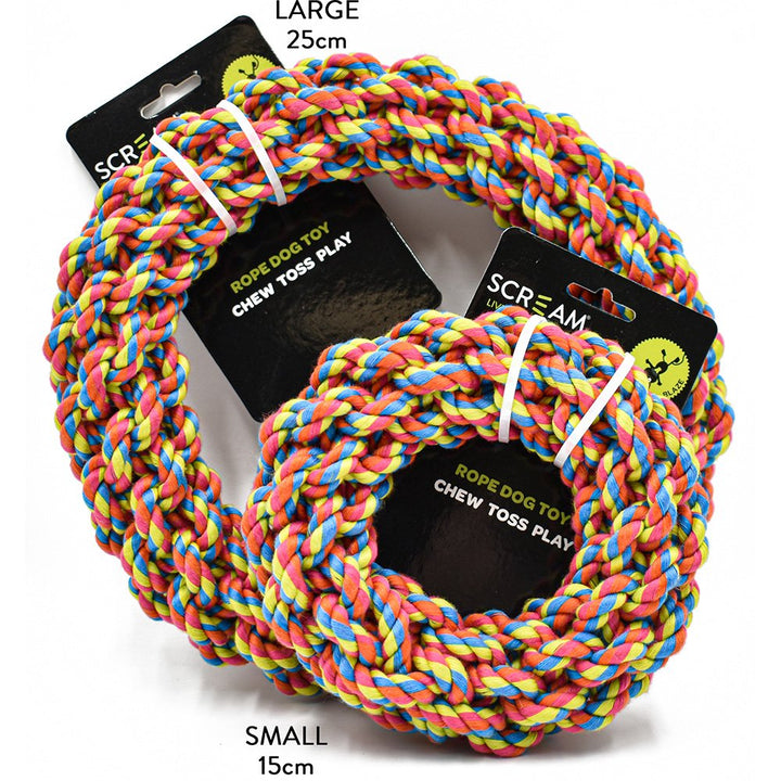 Scream Rope Wreath Dog Toy