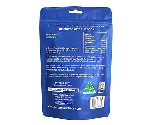 Freeze Dried Whole Sardines 80g